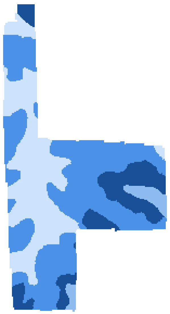 Soil productivity across Gary's East.
